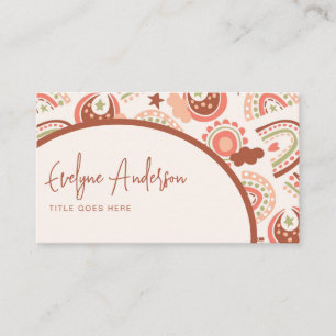 Elegant Modern Western Feminine Rainbow  Boho Chic Business Card