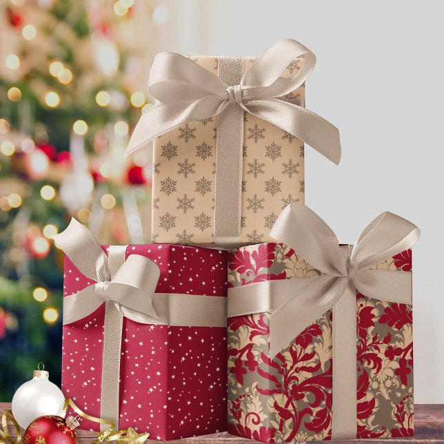 Elegant Modern Whimsical Christmas Set of Gift  Wrapping Paper Sheet (Creator Uploaded)