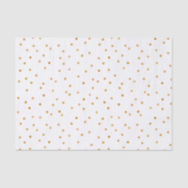 Elegant Modern White and Gold Confetti Dots Tissue Paper (Front)