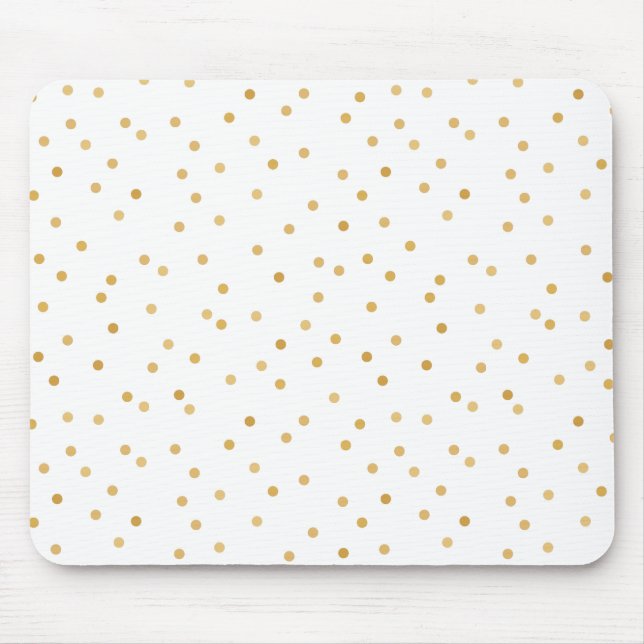 Elegant Modern White Gold Confetti Dots Mouse Mat (Front)