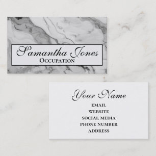 Elegant Modern white grey black marble pattern  Business Card