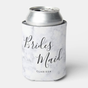 Elegant & modern white marble bridesmaid can cooler