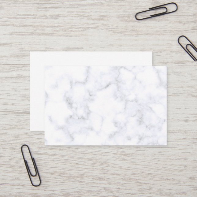 Elegant Modern White Marble Business Card (Front/Back In Situ)
