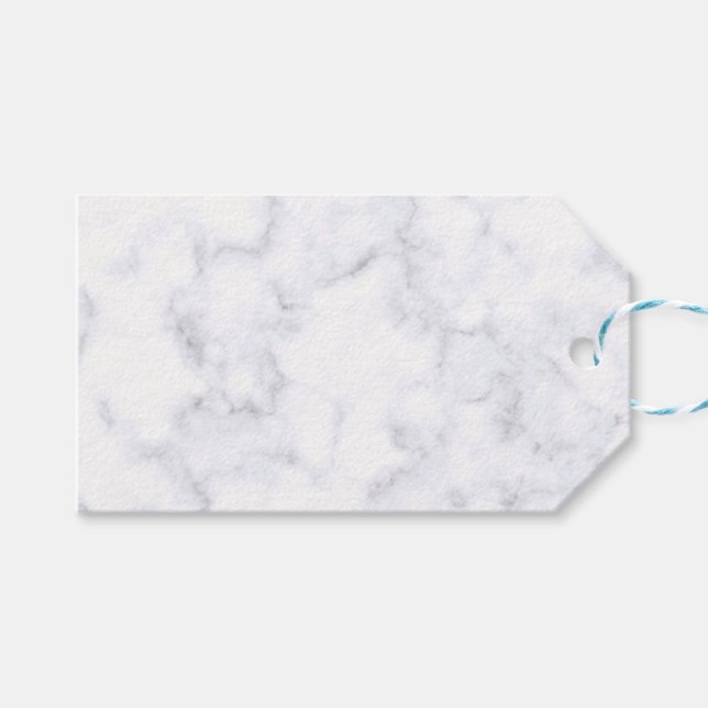 Elegant Modern White Marble Gift Tags (Front (Horizontal))