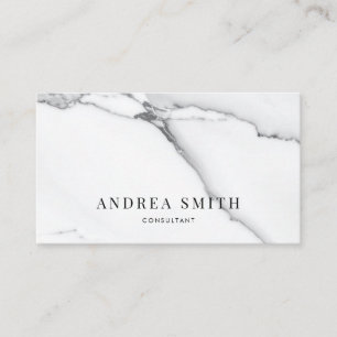 Elegant Modern White Marble Professional Business Card