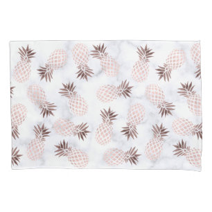 elegant modern white marble rose gold pineapple pillowcase
