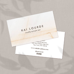 Elegant Modern White Marble Stone Professional Business Card