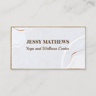 ELEGANT MODERN WHITE PROFESSIONAL YOGA WELLNESS BU BUSINESS CARD