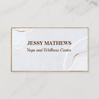 ELEGANT MODERN WHITE PROFESSIONAL YOGA WELLNESS BU BUSINESS CARD