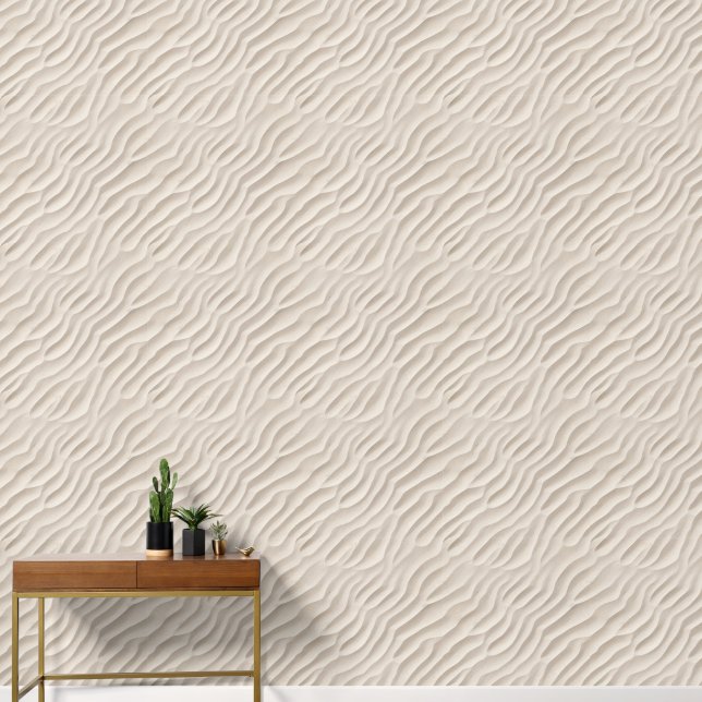 Elegant Modern White Sand Texture Wallpaper (Hallway)