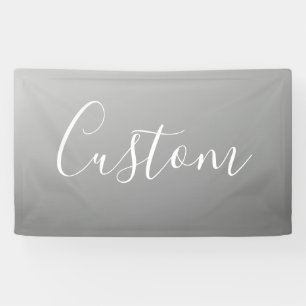 Elegant Modern White Script Writing Grey Gradient Banner