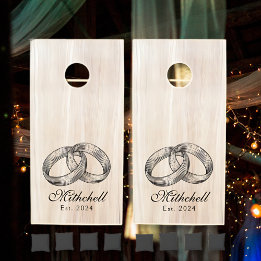 Elegant Modern White Washed Wood Wedding Rings