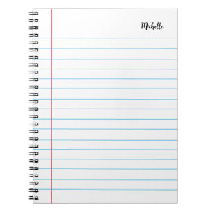 Elegant Modern Wide Ruled Notebook Personalised
