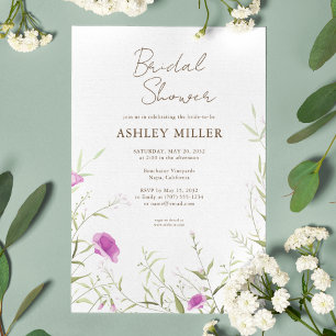 Elegant Modern Wildflower Bridal Shower Invitation