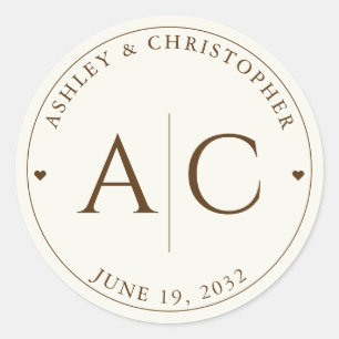 Elegant Modern Wildflower Off-White Wedding Classic Round Sticker