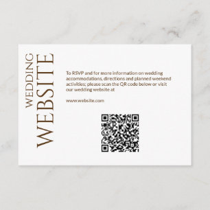 Elegant Modern Wildflower White & Bronze Wedding Enclosure Card