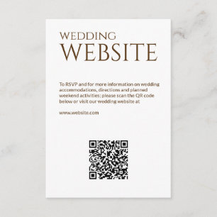 Elegant Modern Wildflower White & Bronze Wedding Enclosure Card