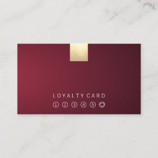 Elegant Modern Wine Gradient Gold Loyalty Punch Business Card