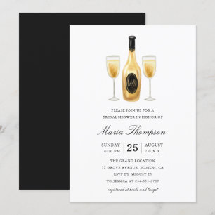 Elegant Modern Wine Tasting Bridal Shower Invitation