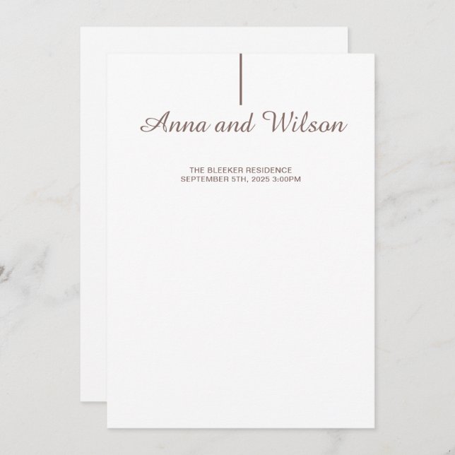 Elegant & Modern with photo Wedding Announcement  (Front/Back)