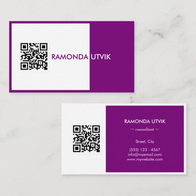 Elegant Modern with QR code Business Card (Front/Back)