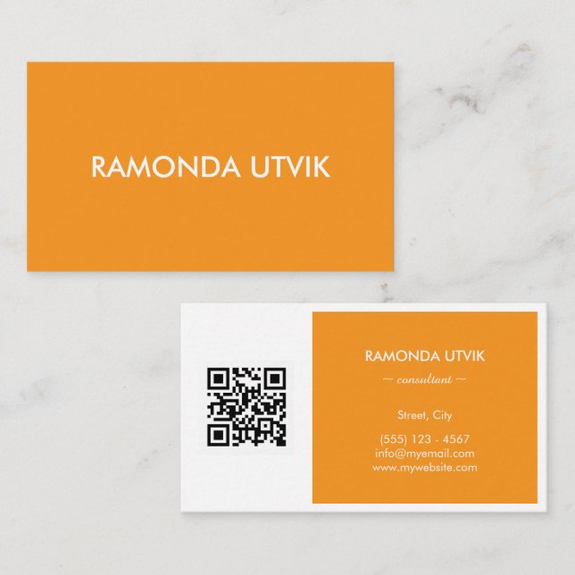 Elegant Modern with QR code Business Card (Front/Back)