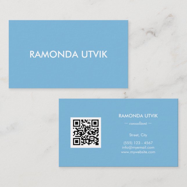 Elegant Modern with QR code Business Card (Front/Back)
