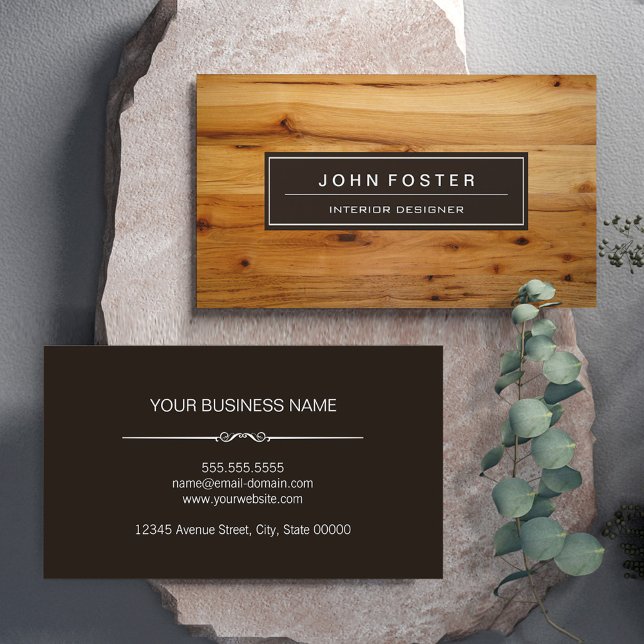 Elegant Modern Wood Grain Look Business Card (Creator Uploaded)