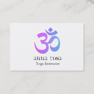 *~* Elegant Modern Yoga Instructor Om Aum Symbol Business Card