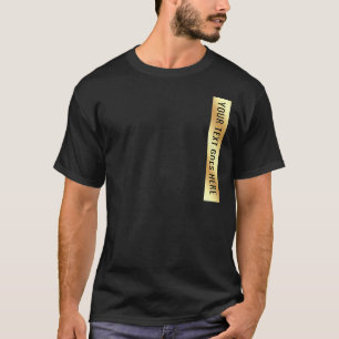 Elegant Modern Your Custom Text Black & Gold Mens T-Shirt
