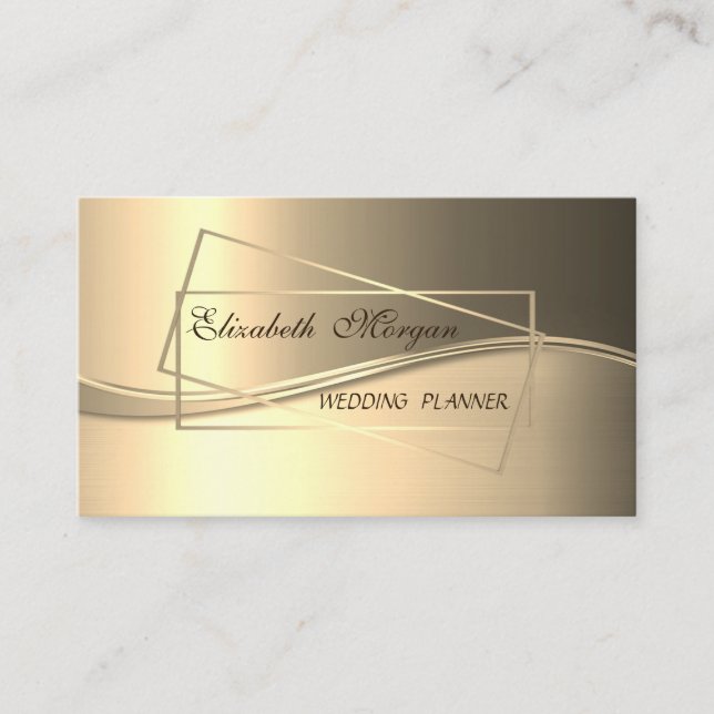 Elegant Modrn Luxury Gold, Frame Business Card (Front)
