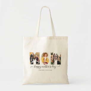 Elegant MOM 3 Photo Collage Happy Mother's Day Tote Bag