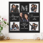 Elegant MOM 5 Photo Collage Monogram Unique Mum Faux Canvas Print<br><div class="desc">Surprise mum this mothers day with a personalised 5 photo unique mother poem & monogram room canvas. "Always My Mother, Forever My Friend" Personalise this mum plaque with favourite photos, message and name.. Visit our collection for the best mum mother's day gifts and personalised mum gifts. COPYRIGHT © 2022 Judy...</div>