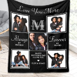 Elegant MOM 5 Photo Collage Monogram Unique Mum Fleece Blanket<br><div class="desc">Surprise mum this mothers day with a personalised 5 photo unique mother poem & monogram blanket. " Love You More" - "Always My Mother, Forever My Friend" Personalise this mum blanket with favourite photos, message and name.. Visit our collection for the best mum mother's day gifts and personalised mum gifts....</div>
