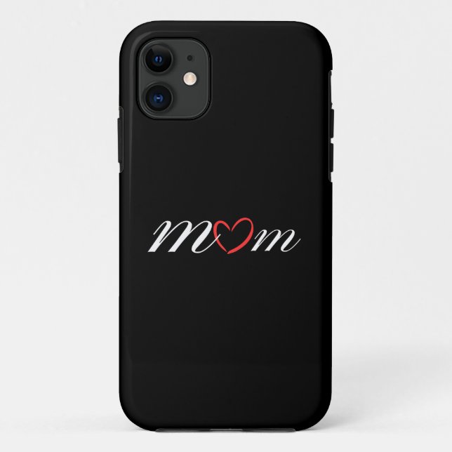 Elegant Mom Script with heart Case-Mate iPhone Case (Back)