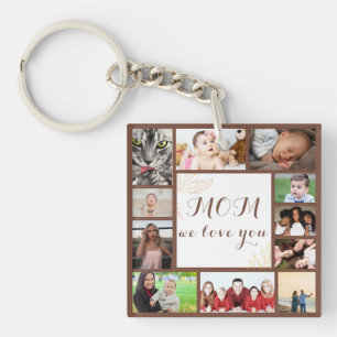 Elegant Mom We Love You Photo Collage  Key Ring