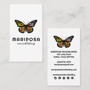 Elegant Monarch Butterfly Aesthetician Beauty Salo Business Card