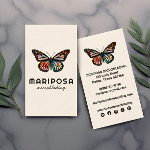Elegant Monarch Butterfly Aesthetician Beauty Salo Business Card