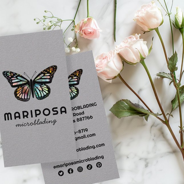 Elegant Monarch Butterfly Aesthetician Beauty Salo Business Card (Elegant Monarch Butterfly Esthetician Beauty Salon Business Card
)