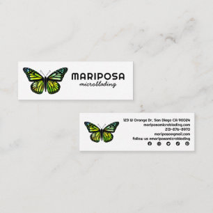 Elegant Monarch Butterfly Aesthetician Beauty Salo Mini Business Card