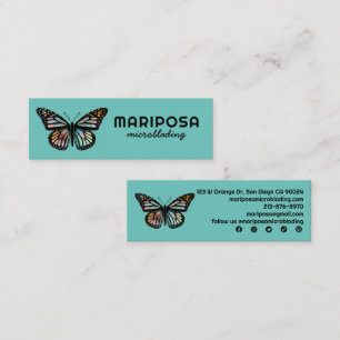Elegant Monarch Butterfly Aesthetician Beauty Salo Mini Business Card