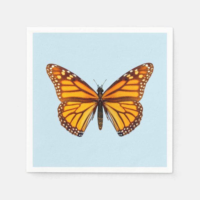 Elegant Monarch Butterfly Party Napkin (Front)