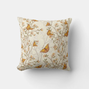 Elegant Monarch Butterfly Throw Pillow