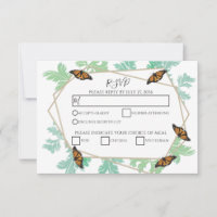 Elegant Monarch Butterfly Wedding RSVP Cards