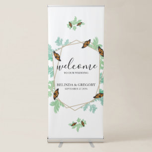 Elegant Monarch Butterfly Wedding Welcome Sign