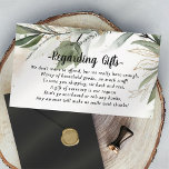 Elegant Money Instead of Gifts Cards<br><div class="desc">Elegant Modern honeymoon fund request cards,  The cards can be used for wedding money gifts collecting. Perfect to enclose with bridal shower invitations as well as wedding invitations. The card regarding wedding gifts comes in a very beautiful Botanical greenery and foliage rosy design with modern style.</div>