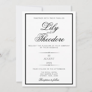 Elegant Monochome Wedding Invitation