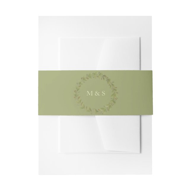 Elegant Monochromatic Pastel Earthy Personalised Invitation Belly Band (Front Example)