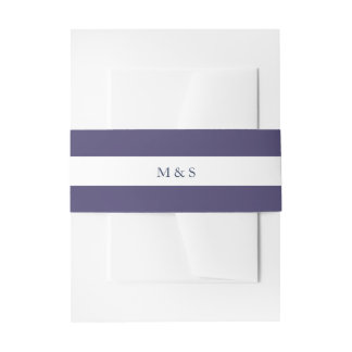 Elegant Monochromatic Purple Personalised Invitation Belly Band