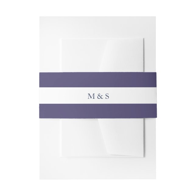 Elegant Monochromatic Purple Personalised Invitation Belly Band (Front Example)